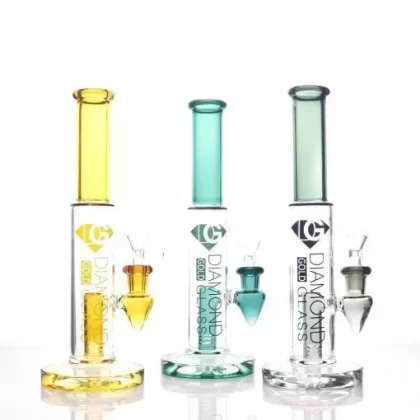 Diamond Glass Cylinder Straight Tube Bong