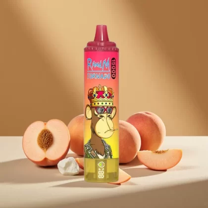 RandM Fumot Tornado 15000 Puffs 25ml Mesh Disposable Vape Peach Ice