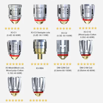 IJOY X3,DM, KM Coils Pack of 3 (For Avenger, Captain,Kantana) - KM1 Single Mesh 0.15 ohm