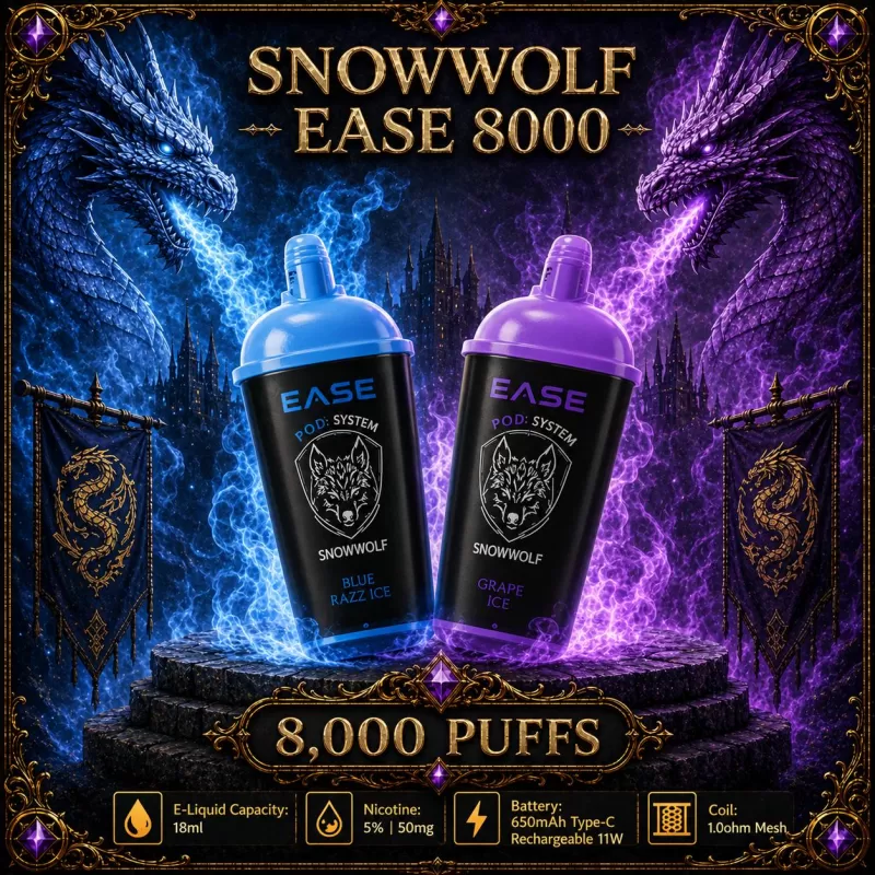 Snowwolf Ease 8000 - Lemon Mint / 0% - Vapeciga