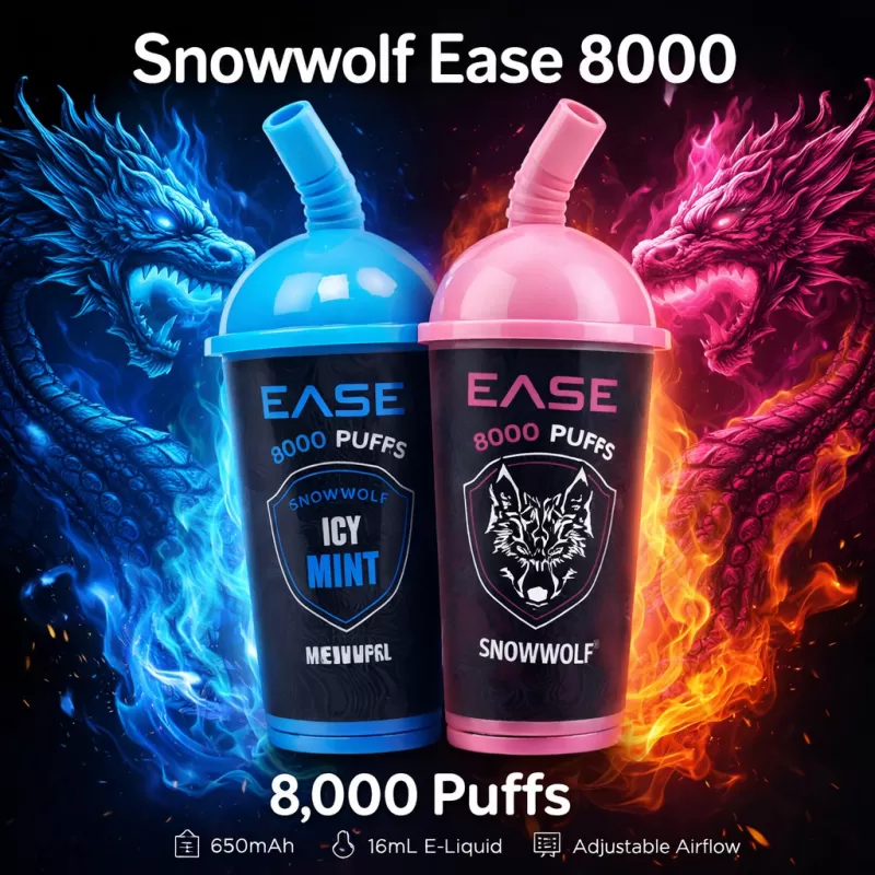 Snowwolf Ease 8000 - Lemon Mint / 0% - Vapeciga - Image 2