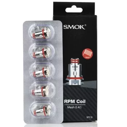 Smok RPM Replacement Coils – 5 Pack - Coil#RPM Mesh 0.4ohm (Recommended 25W)>RPM MTL Dual Coil 0.8ohm (Recommended 16W)