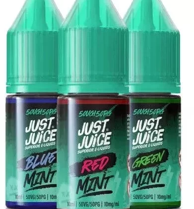 JUST JUICE Mint | All Flavours |Nic Salts| 10ml in 5 10 & 20mg |PACK OF 10