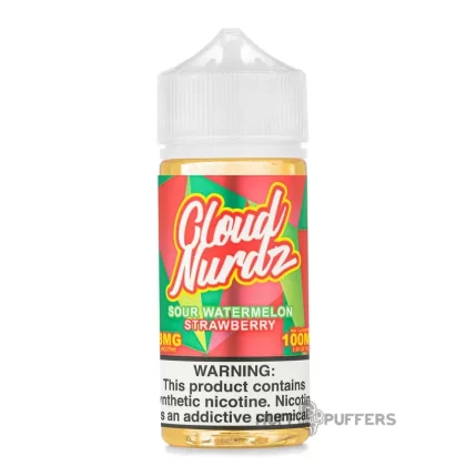 Cloud Nurdz – Sour Watermelon Strawberry 100mL - Nicotine Strength#0mg>3mg>6mg