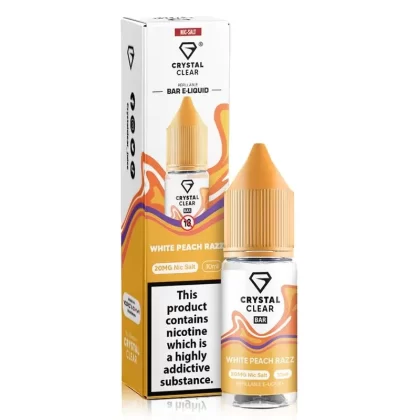 White Peach Razz By Crystal Clear Salt 10ml - Nicotine Strength#10mg (Salt)>20mg (Salt)