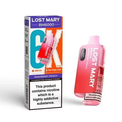 Raspberry Peach Lost Mary BM6000 Big Puff – 6000 Puffs (5 or 10 Packs)