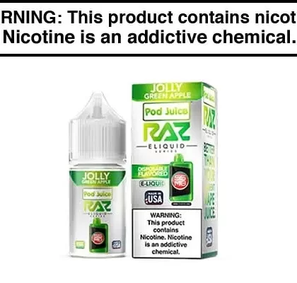 JOLLY GREEN APPLE BY POD JUICE SALTS X RAZ 30ML - Vapejuice