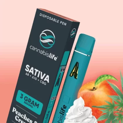 Peaches And Cream Sativa Delta 8 Disposable Vape Pen 3ml - Vape Store
