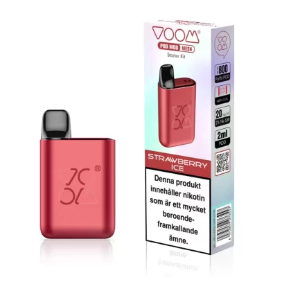 Voom Pod Mod Starter Kit – Strawberry Ice Ink. – Pod System - VOOM / Yes / 20mg / 800
