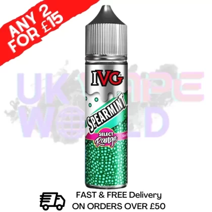 Spearmint IVG Shortfill Juice 50ML Eliquid – SELECT RANGE