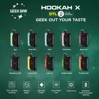 Geek Bar Hookah X 25K - Blueberry Mint