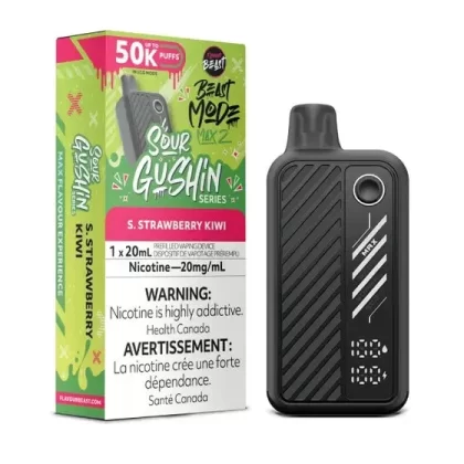 Flavour Beast Mode Max 2 – Sour Gushin S. Strawberry Kiwi – 50,000 Puffs