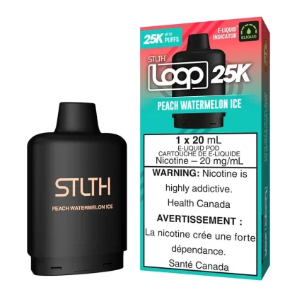 STLTH Loop 25K E-Liquid Pod Pack – Peach Watermelon Ice - Nicotine Strength#20mg/ml