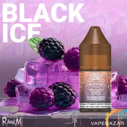 RandM Tornado Liquid – Black Ice - demineralisiertes Wasser, Propylenglykol; 20mg/ml, Nikotinfrei