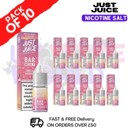 Vanilla Rhubarb Just Juice Nic Salt Box Of 10 – ONLY £17.99