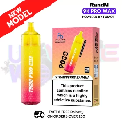 Strawberry Banana RandM T9000 Pro Max Pod Kit