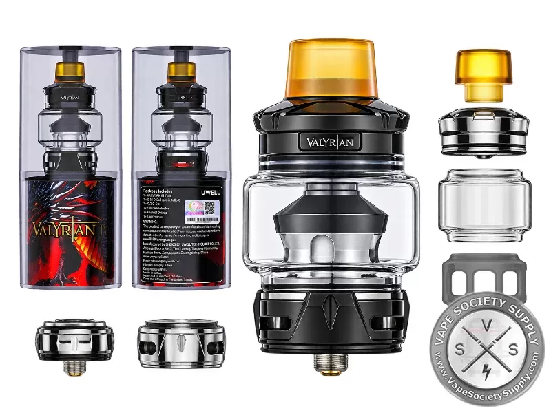 Uwell VALYRIAN IV Tank - Glossy Black, Neon Rainbow (12DE38) - Image 3