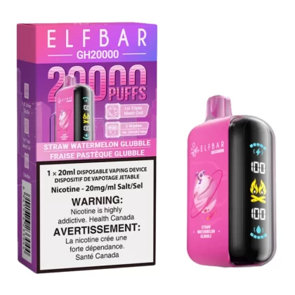 Elf Bar GH20K Disposable Vape Device - Straw Watermelon Glubble 20ml - 20mg/ml