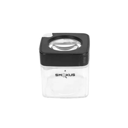 Smokus Focus Stash Weed Jar | Square Comet w/ Child Resistant Lid | 1/8oz – Clear