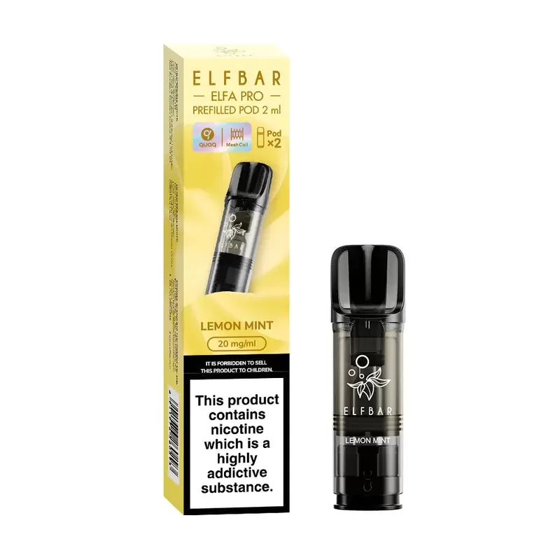 Elf Bar ELFA Pro Lemon Mint Pods (2 Pack) - Strength#20mg (8FB34A)