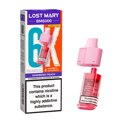 Raspberry Peach Lost Mary BM6000 Refill Pack - Vapeshop Co