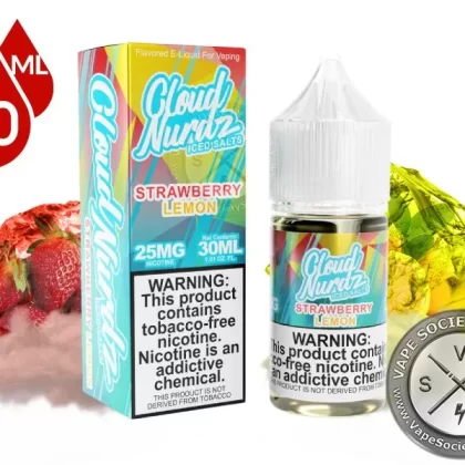 Strawberry Lemon Iced by Cloud Nurdz Salts 30ml