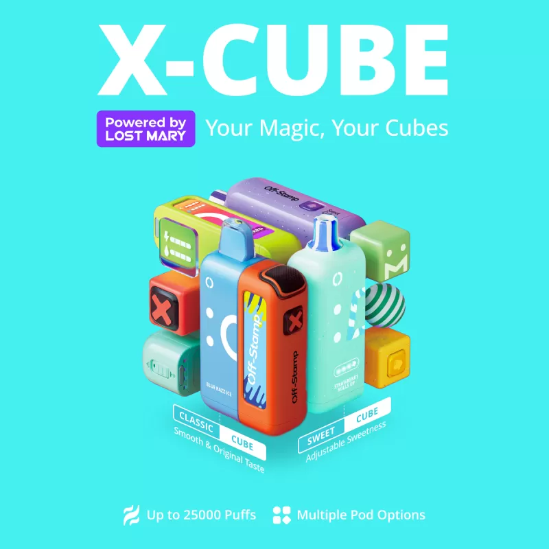 Made in Indonesia | Off-Stamp X-CUBE 25K Disposable KIT Powered By LOST MARY – 25,000 Puffs - Miami Mint