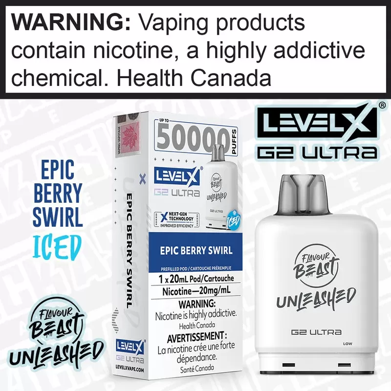 Epic Berry Swirl Iced Flavour Beast Unleashed LEVEL X G2 Ultra POD