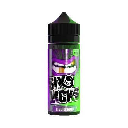 SIX LICKS LIQUID GOLD 100ML SHORTFILL E-LIQUID