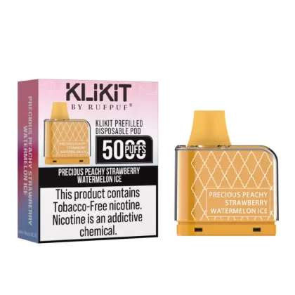 KLIKIT Precious Peachy Strawberry Watermelon Ice Disposable Vape 50mg – 5000Puffs – Non Refillable Pod