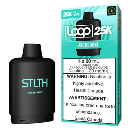 STLTH Loop 2 25K Pods [ONTARIO] - Flavour#Arctic Mint>Banana Ice>Cherry Grape Ice>Juicy Peach Ice>Straw Nana (2C65DB)