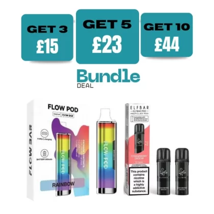 Flow Pod CP600 Pod Kit + Elf Bar 600 Prefilled Pods (Bundle) - Barbie Pink / Watermelon Strawberry