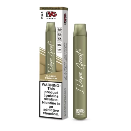 Ivg Max Bar Disposable Pod Classic Tobacco 3000 Puffs (30mg-50mg) - Vape Product, Vape Product