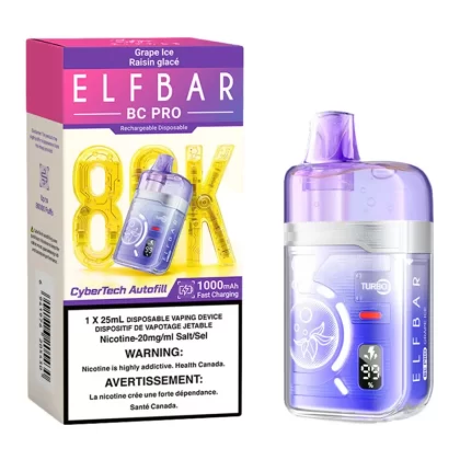 Elf Bar BC Pro 80K Disposable Vape Device - Grape Ice 25ml - 20mg/ml