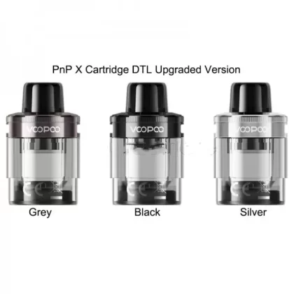 VOOPOO PnP X Replacement Empty Pod Cartridge Upgraded Version 2pcs/pack - Grey / Standard DTL Version
