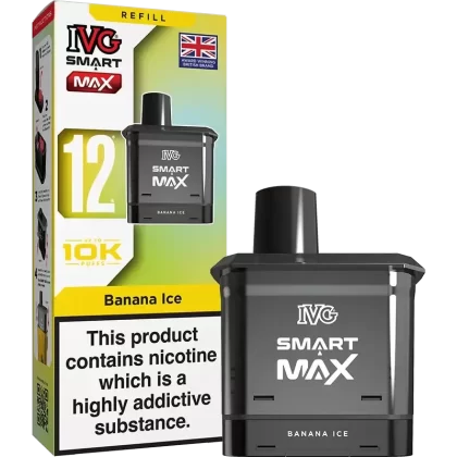 IVG Smart Max Replacement Prefilled Pods - Flavour#Banana Ice>Blueberry Peach>Blueberry Raspberry>Blue Raspberry Ice>Blue Razz Lemonade>Blue Sour Raspberry>Classic Menthol>Cola Ice>Fizzy Che (B7A076)