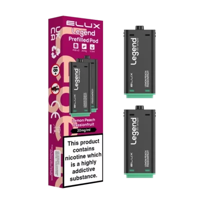 Lemon Peach Passionfruit Elux Legend 1500 Pods - 20mg - Vape Product (A92D66)
