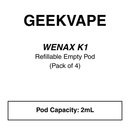 Geekvape Wenax K1 Replacement Pods 1.2 Ohm/0.8 Ohm – 4 Pack - Vapeys Co Nz (1539D6)