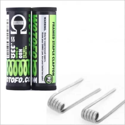 Wotofo Framed Staple Clapton Coils 0.33ohm 10pcs/pack - Ejuicewarehouse