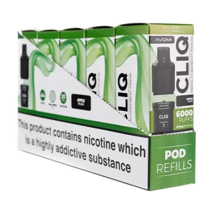 Avomi Cliq 6000 Prefilled Pod + Refill [Box of 5] - Strawberry Raspberry Cherry Ice
