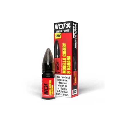 Morello Cherry & Banana Nic Salt e-Liquid by Riot X - STRENGTH#5mg>10mg>20mg