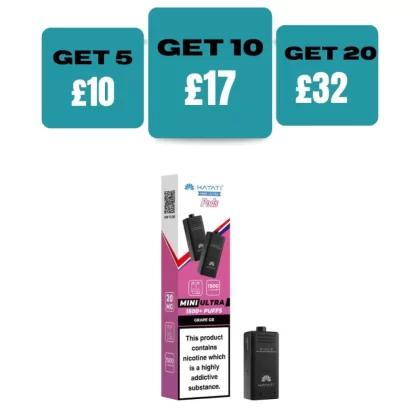 Pack of 2 Hayati Mini Ultra 1500 Prefilled Pods (2x750 Puffs) - Blueberry raspberry Menthol