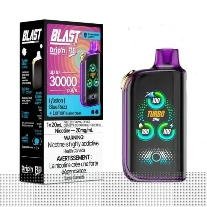 Drip’n by Envi x Fasta Blast 30K Disposable Fusion Series – Blue Razz + Lemon
