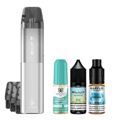 Elf Bar ELFX Menthol Bundle - Colour#Silver>Black>Blue>Gray>Pink>Purple (BCF76B) (BCF76B)