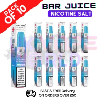 Blueberry Watermelon Bar Juice 5000 Nic Salt | Box of 10 | ONLY £13.99