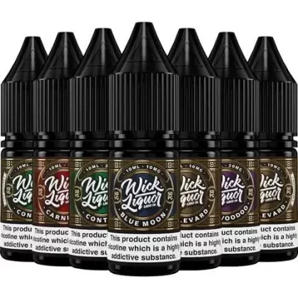 Wick Liquor 10ml Nic Salts - Flavour#Blue Moon>Boulevard>Boulevard Shattered>Carnival>Contra>Contra Shattered>Deja Voodoo>Castaway>Castaway Shattered>Ardour>Ardour Shattered~Nic Salt Strengt