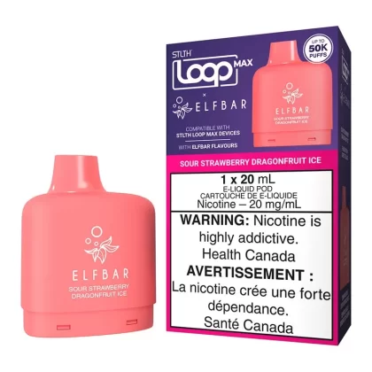 STLTH Loop Max X Elf Bar E-Liquid Pod Pack – Sour Strawberry Dragonfruit Ice 20ml