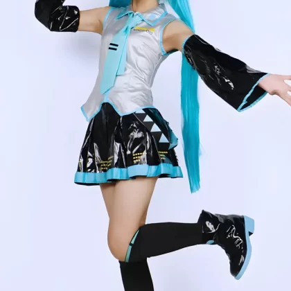 Turquoise Twin-Tail Miku Virtual Singer Cosplay Costume - Concert Outfit