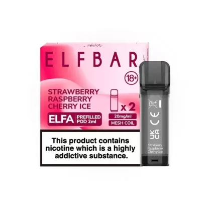 Elf Bar ELFA Strawberry Raspberry Cherry Ice Pods (2 Pack) - Vape Store