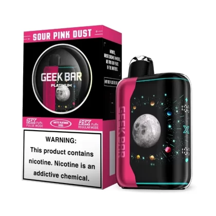 Geek Bar Pulse X 25K Platinum Edition Disposable Vape - Up to 25,000 (Regular Mode) / 15,000 (Pulse Mode); Matte platinum steel